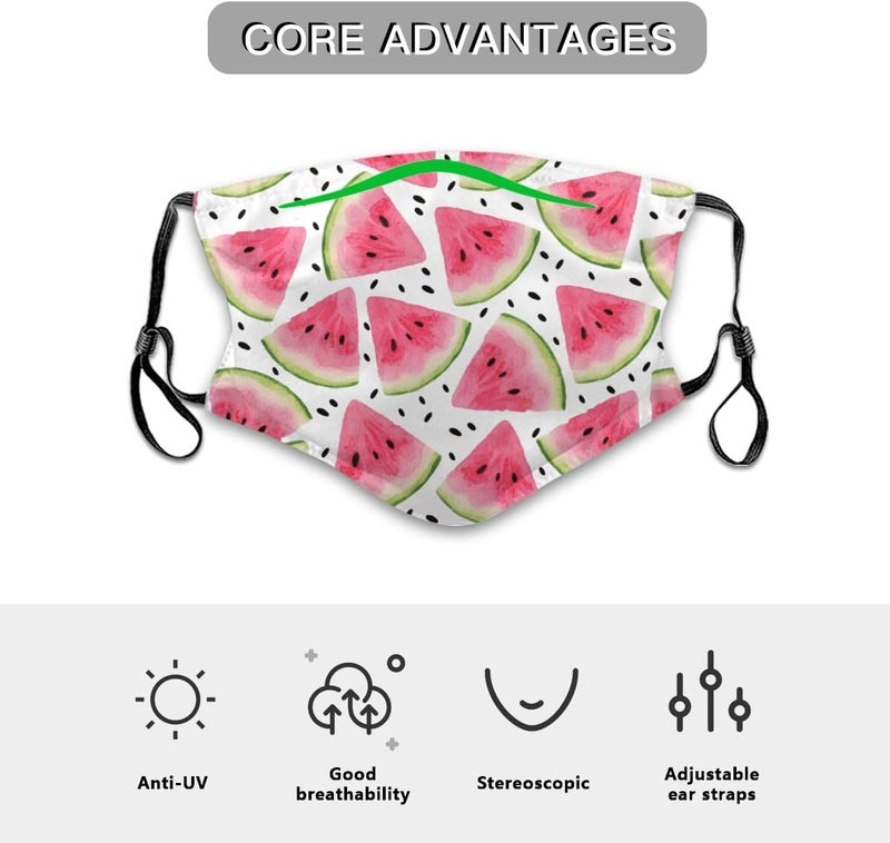 Beubebim Cute Dolphins Wave Face Mask Adult Washable Reusable Pleated Anti Dust Mask with 2 Filter for Women Men Decorative - Image 3